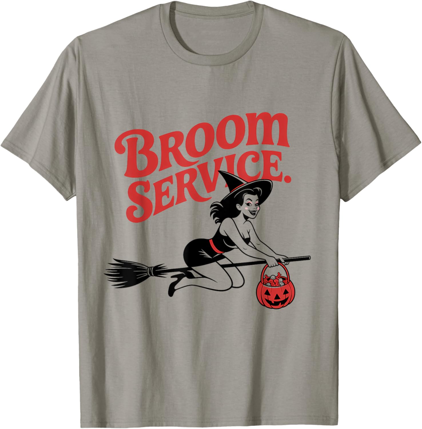 Halloween Pinup Girl Broom Service