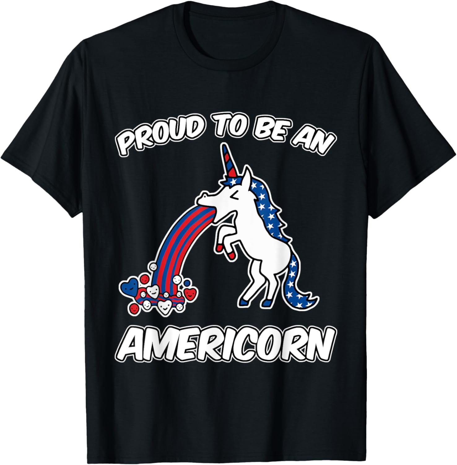4th of July Unicorn T-Shirt Proud To Be An Americorn