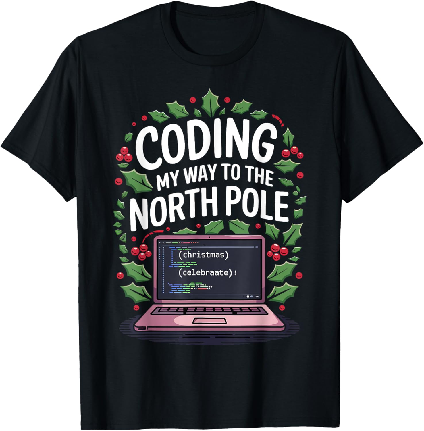Developer Coding My Way Through The North Pole Christmas