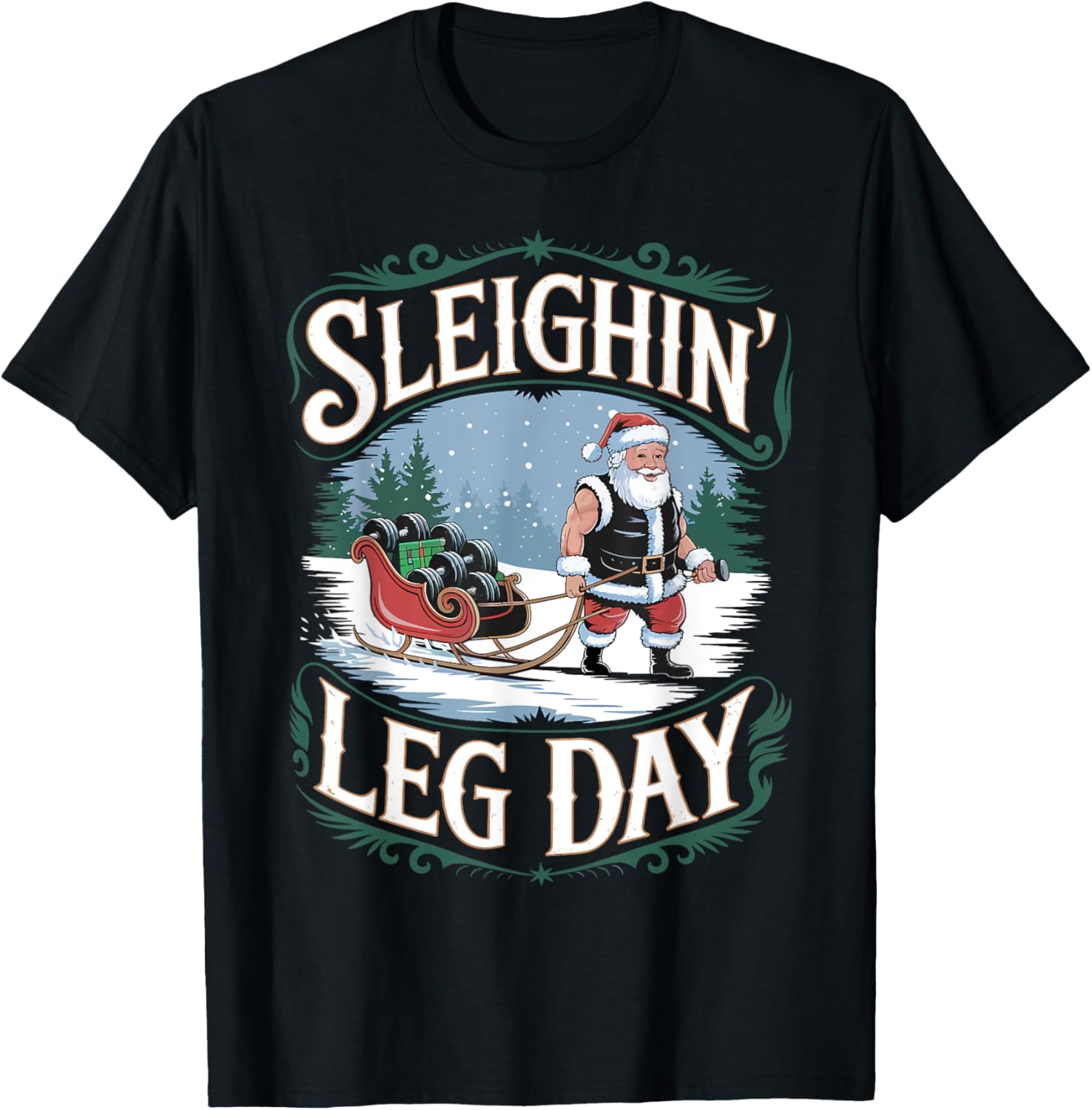 Santa's Sleigh Leg Day Gym Christmas