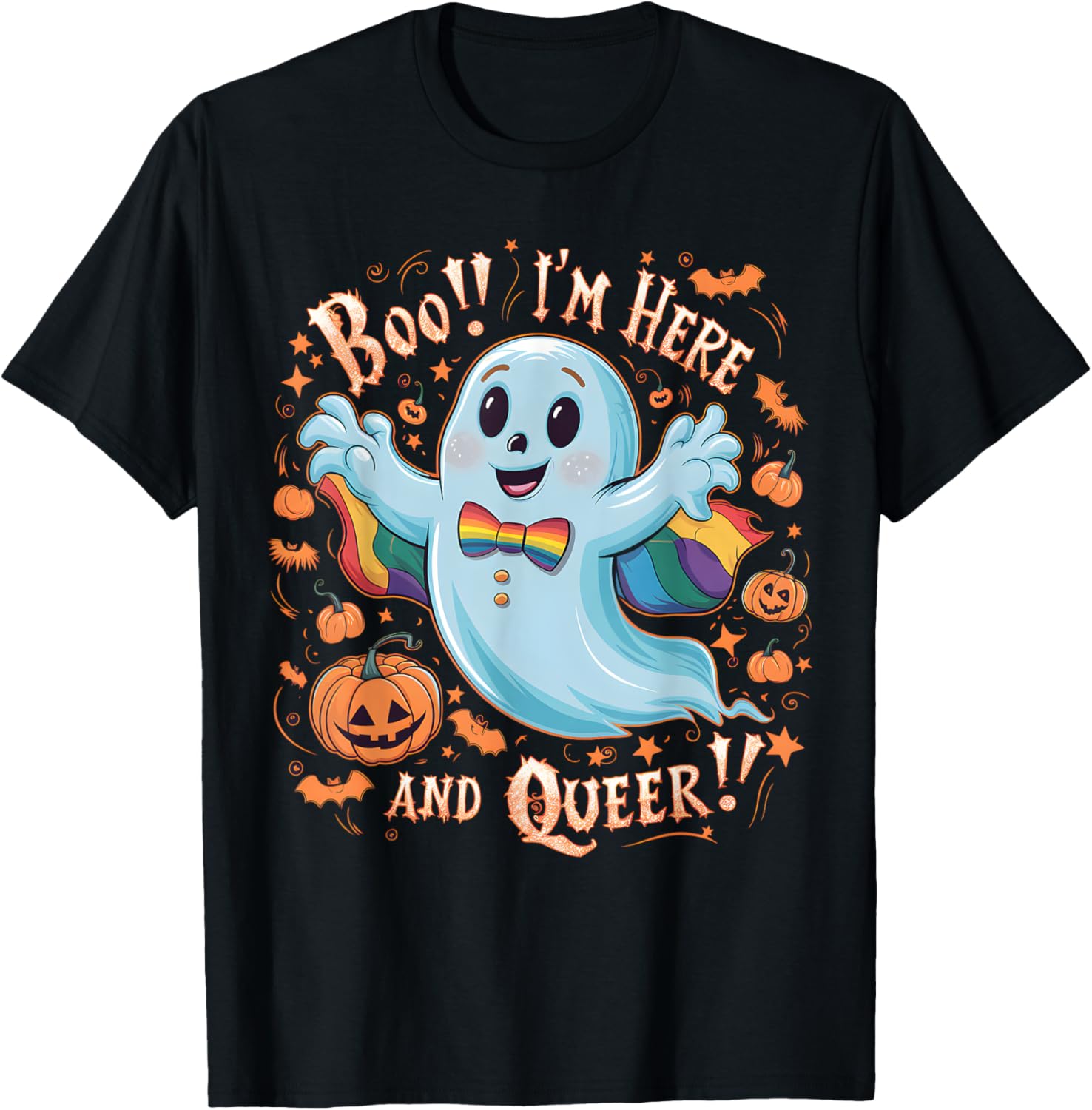 Halloween LGBT Ghost Boo I'm Here and Queer