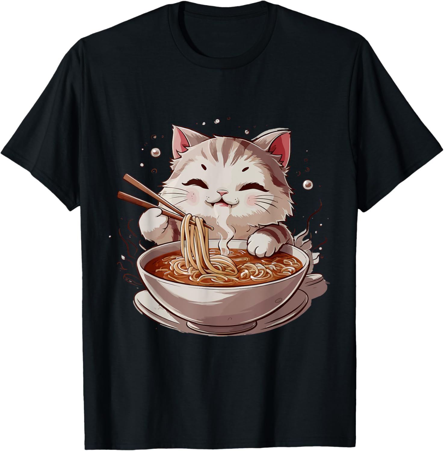 Kawaii Cat Eating Ramen