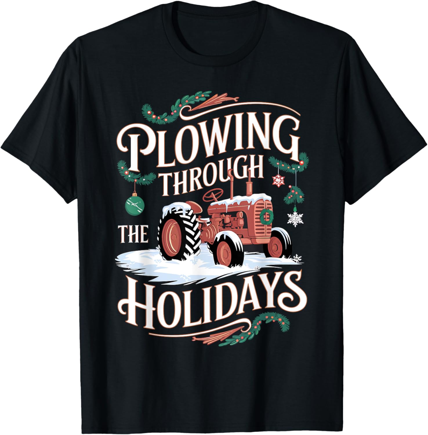 Tractor Farm Plowing Through The Holidays Christmas