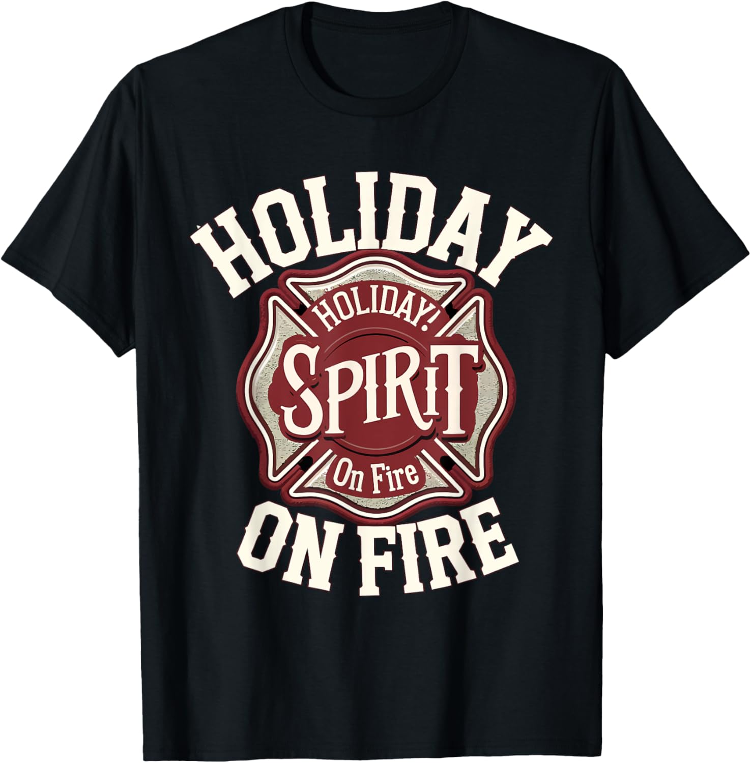 Firefighter Christmas Holiday Spirit On Fire