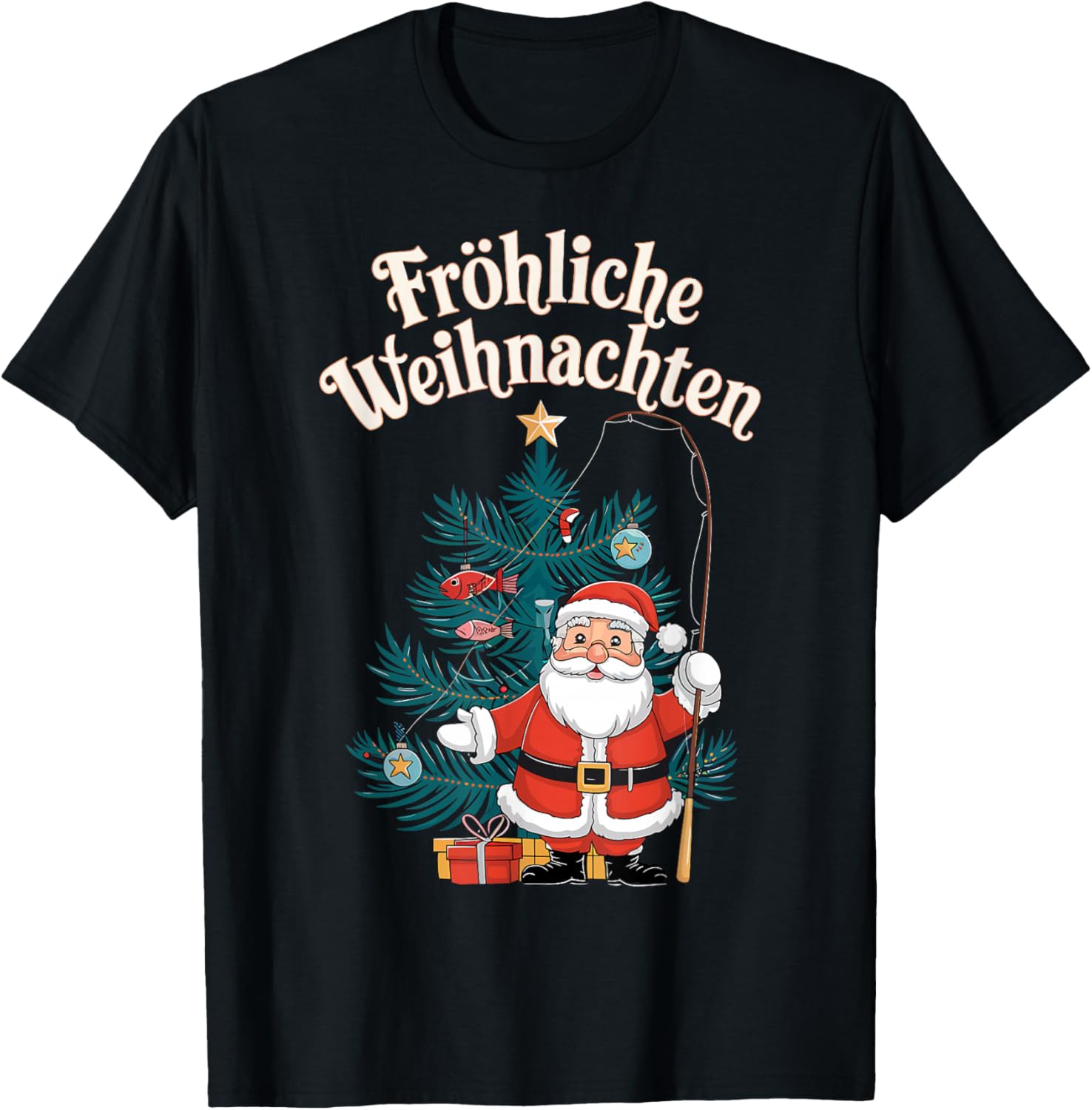Fröhliche Weihnachten Fische Angeln