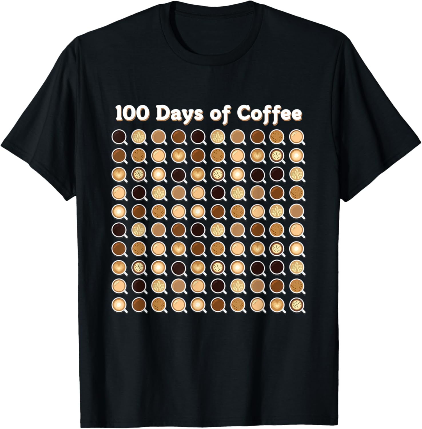 Coffee Teacher Shirt 100 Coffee Cups 100th Day School