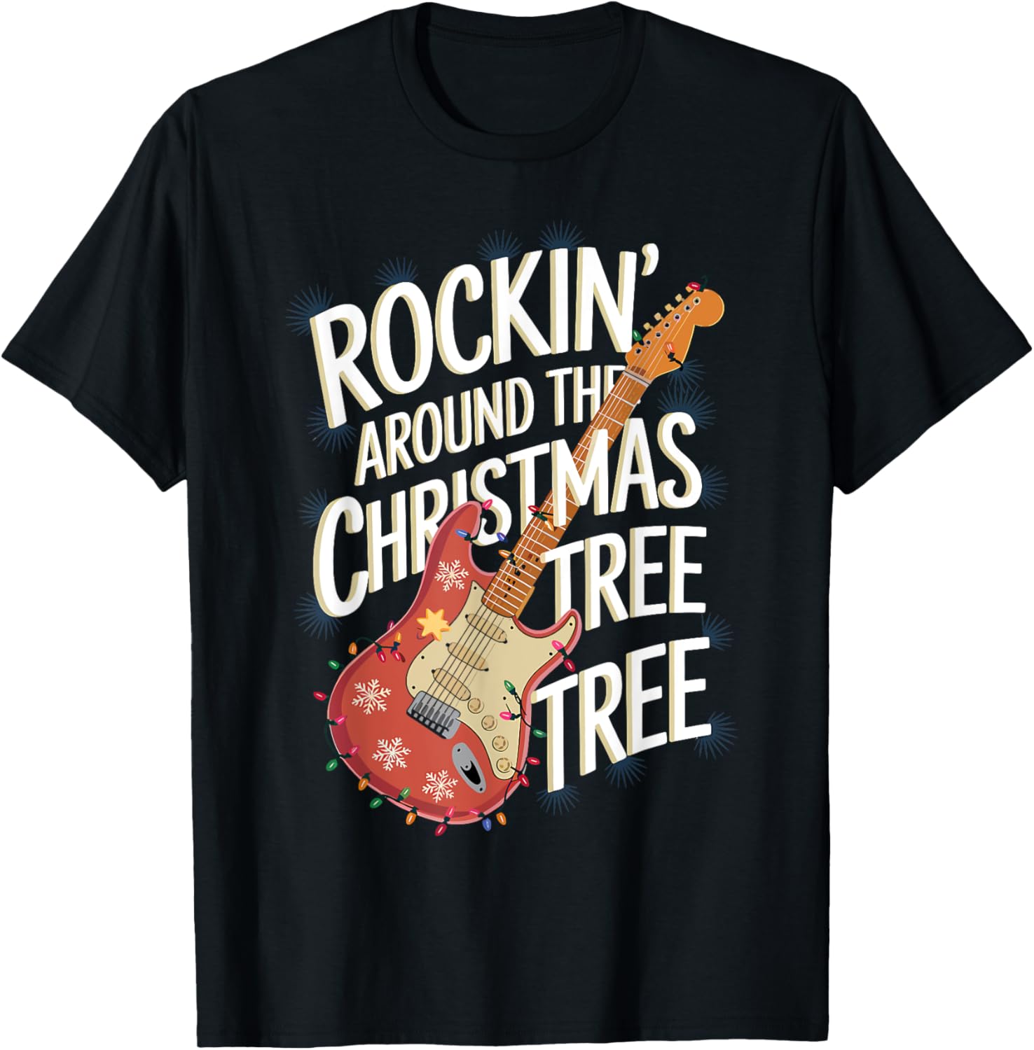 Guitarist Rocking Around The Christmas Tree