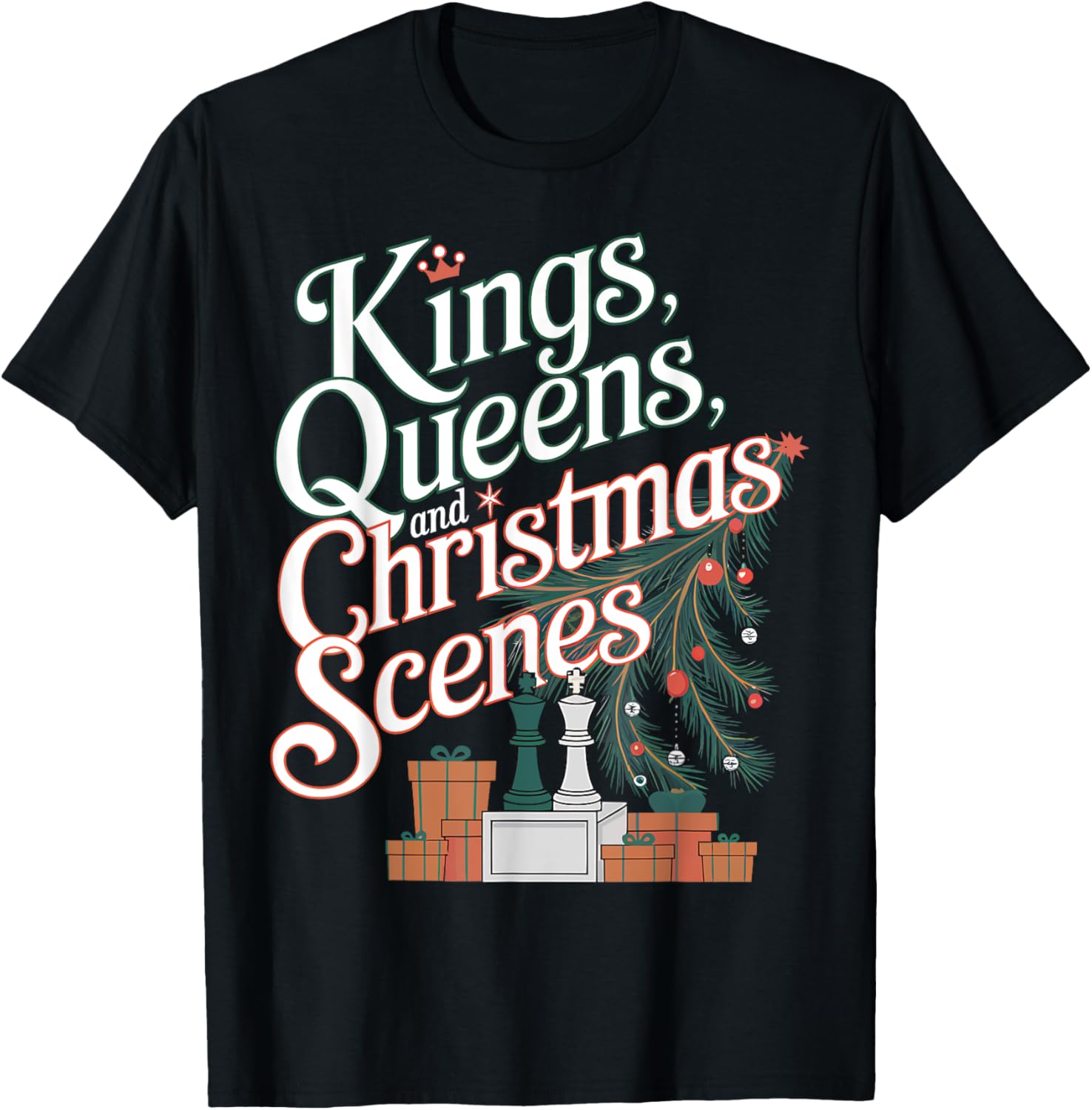 Kings Queens Christmas Scenes Chess