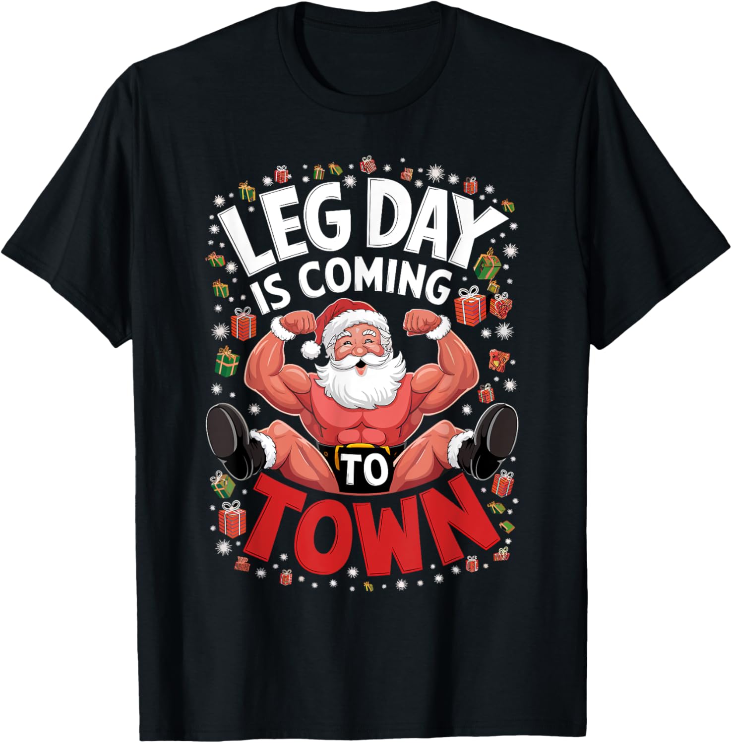 Christmas Santa Gym Leg Day Is Coming To Town