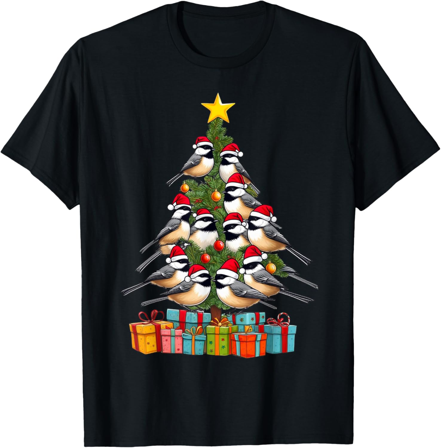 Black-capped chickadee Birds Christmas Tree