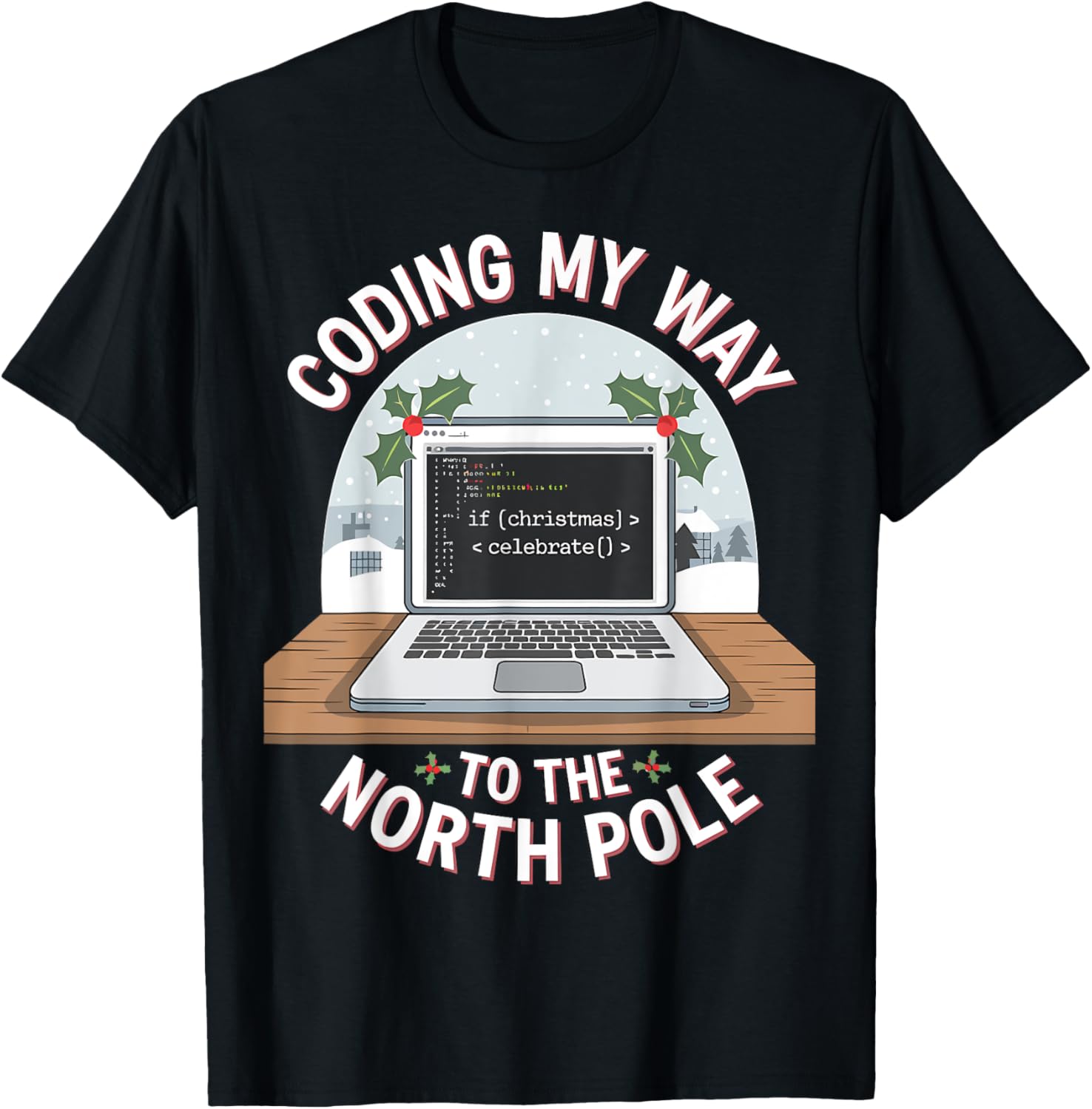 Developer Coding My Way Through The North Pole Christmas