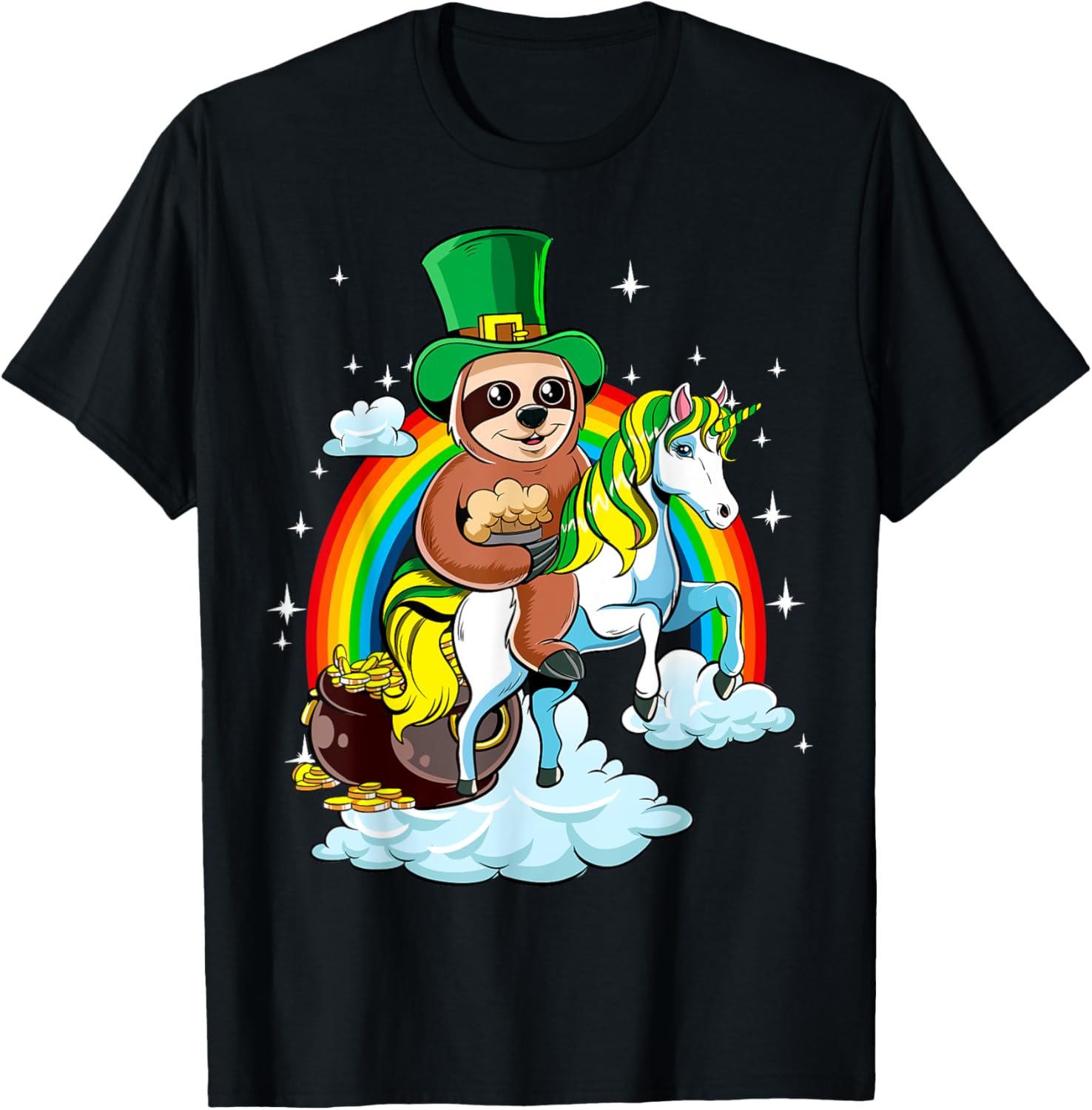 St Patricks Day Sloth on a Unicorn Irish