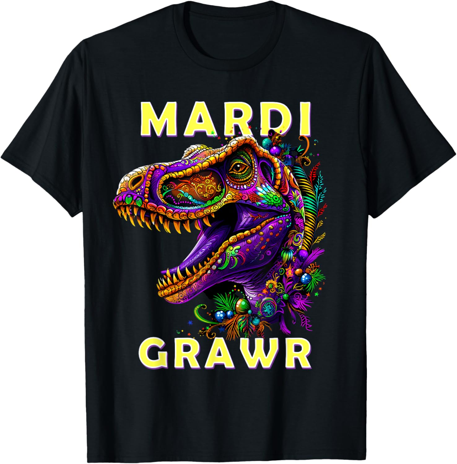 Mardi Gras T-Rex Dino Mardi Grawr
